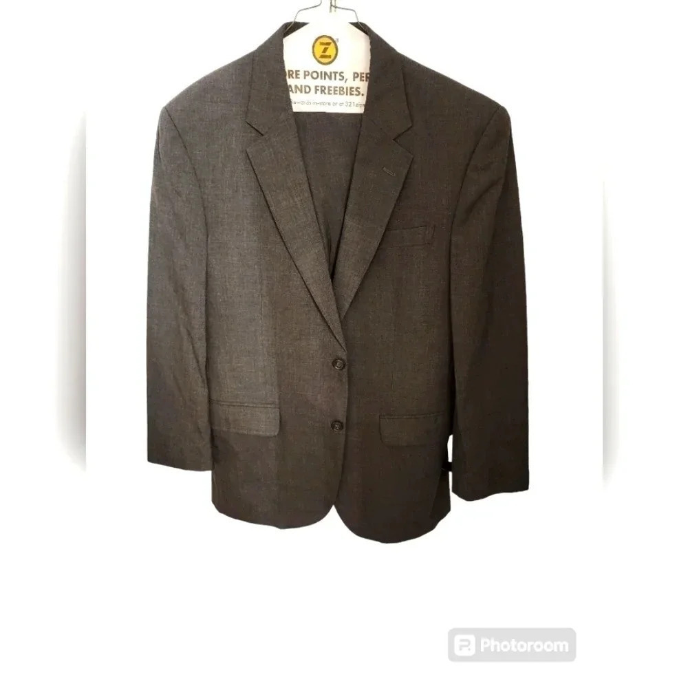 VINTAGE MENS JOS A BANK BLACK 2 PIECE SUIT SET 44R